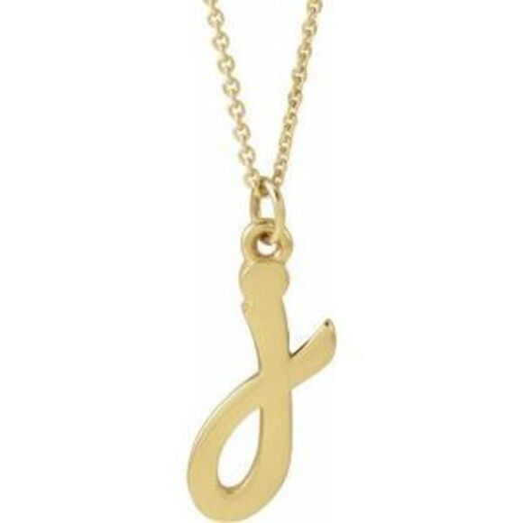 Kazi Luxury 14K Yellow Petite Initial J 16